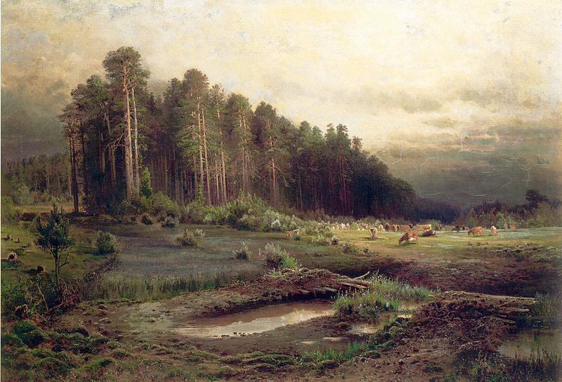 Alexei Savrasov Oil on canvas painting entitled